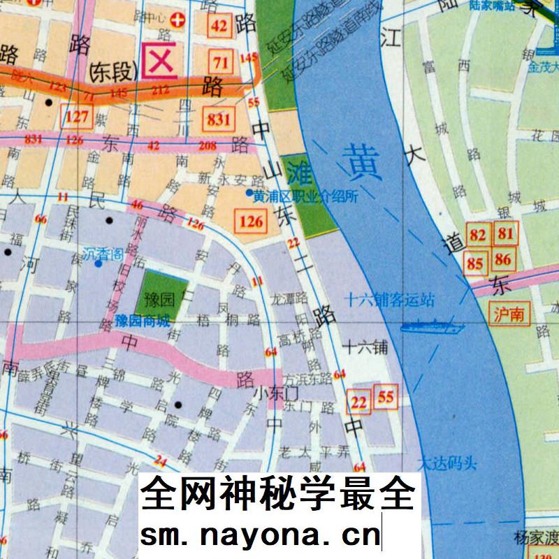 【舆图】1999年上海中心城区图 90年代上海老地图 电子图片素材