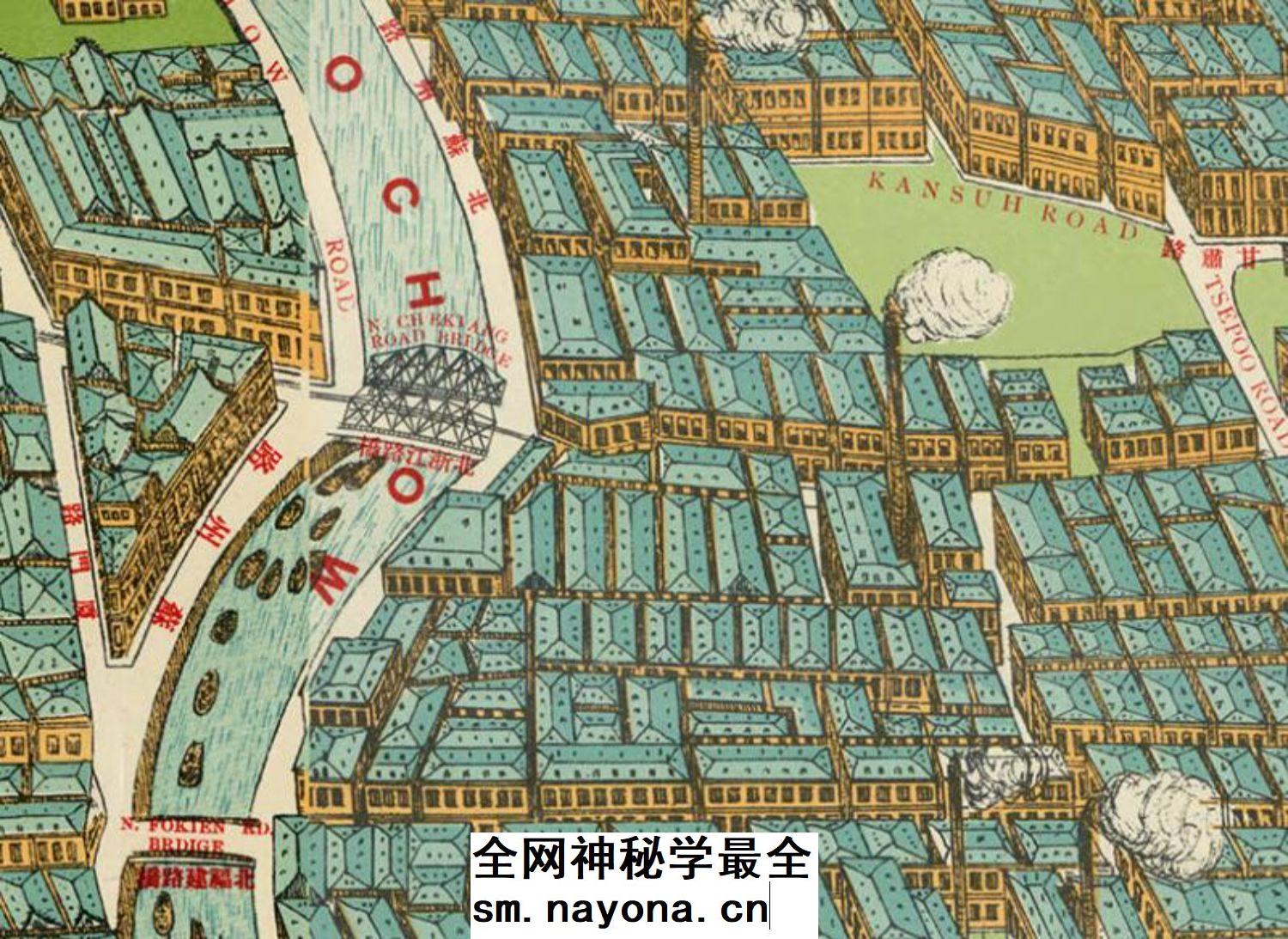 【舆图】1915年上海商场指掌图地理历史资料晚清民国老地图高清图