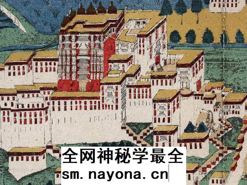 【舆图】1891年西藏拉萨示意图布达拉宫晚清民国历史老地图高清图