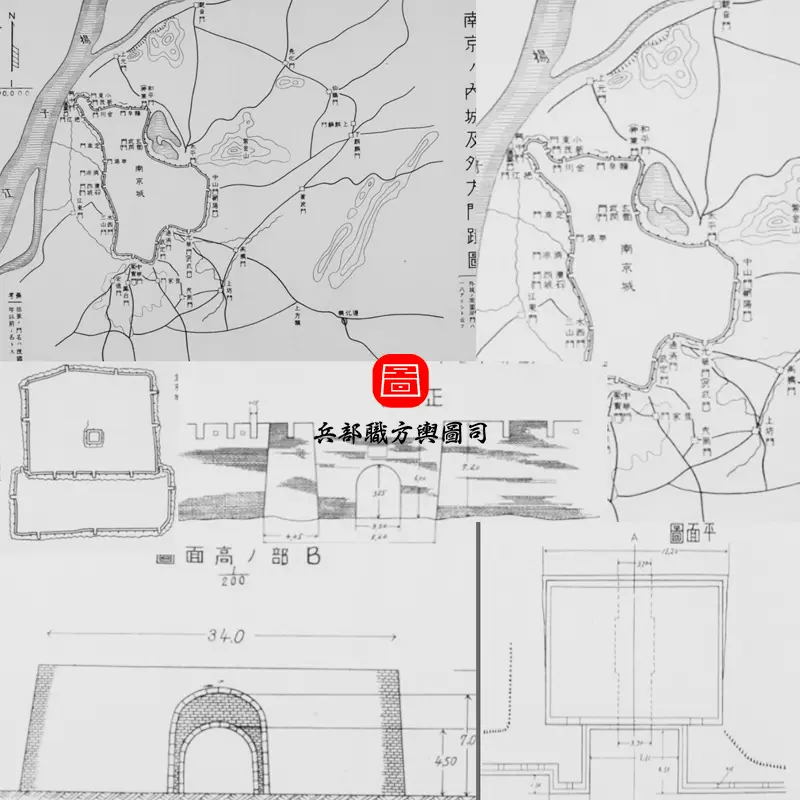 【舆图】日本军部编中国主要城镇城墙城门布局图(1940本) 主图 【舆图】日本军部编中国主要城镇城墙城门布局图(1940本) 主图