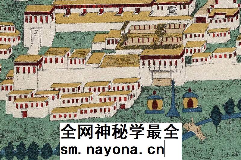 【舆图】1891年西藏拉萨示意图布达拉宫晚清民国历史老地图高清图