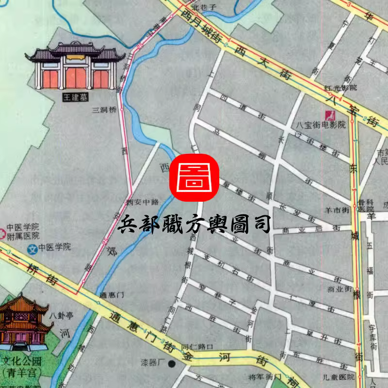 【舆图】1987年成都导游图 80年代成都老地图 电子图片 主图