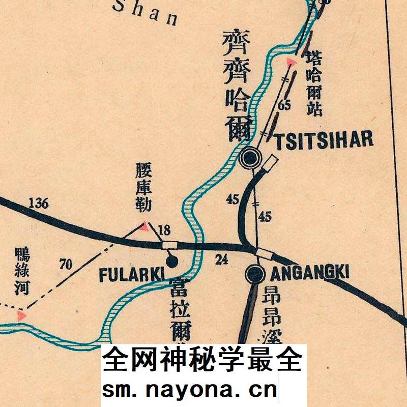 M104 1923年吉林黑龙江地区邮政区舆图 地方邮驿发展史料地图
