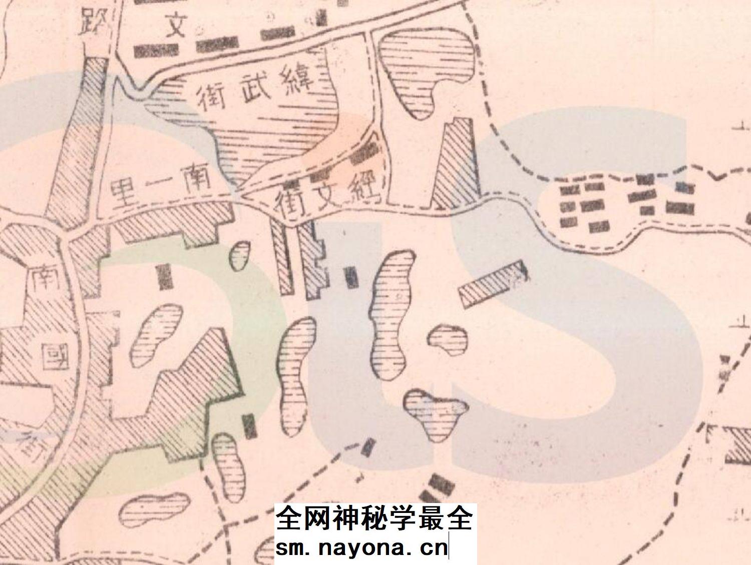 【舆图】1944年广西南宁市街要图晚清民国明朝历史老地图高清图片