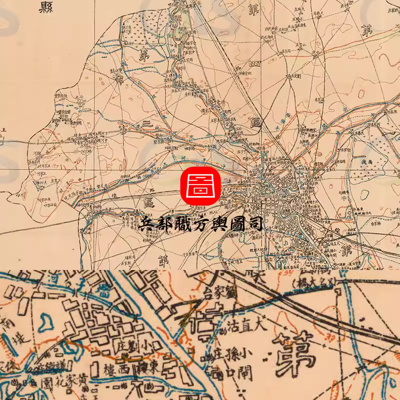 【201张】1934年 民国河北省各县城详细老地图 120个县城厢图 主图