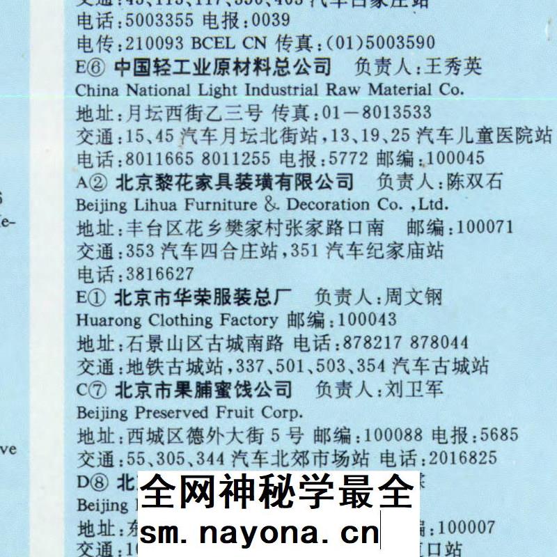 【舆图】1992年北京商务交通图 1张JPG电子图片素材