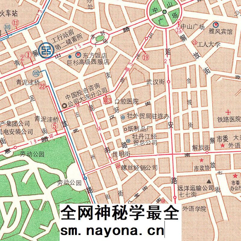 【舆图】1990年大连市城区工商企业图90年代大连企业工厂示意图