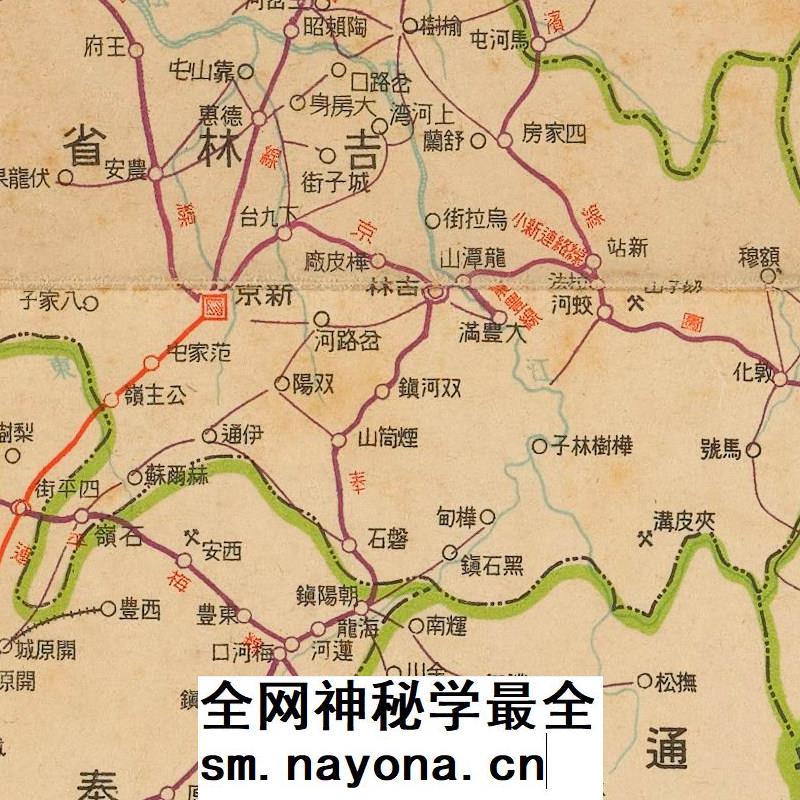 【舆图】1940年南满洲铁道线路图 东北地区铁路分布示意图