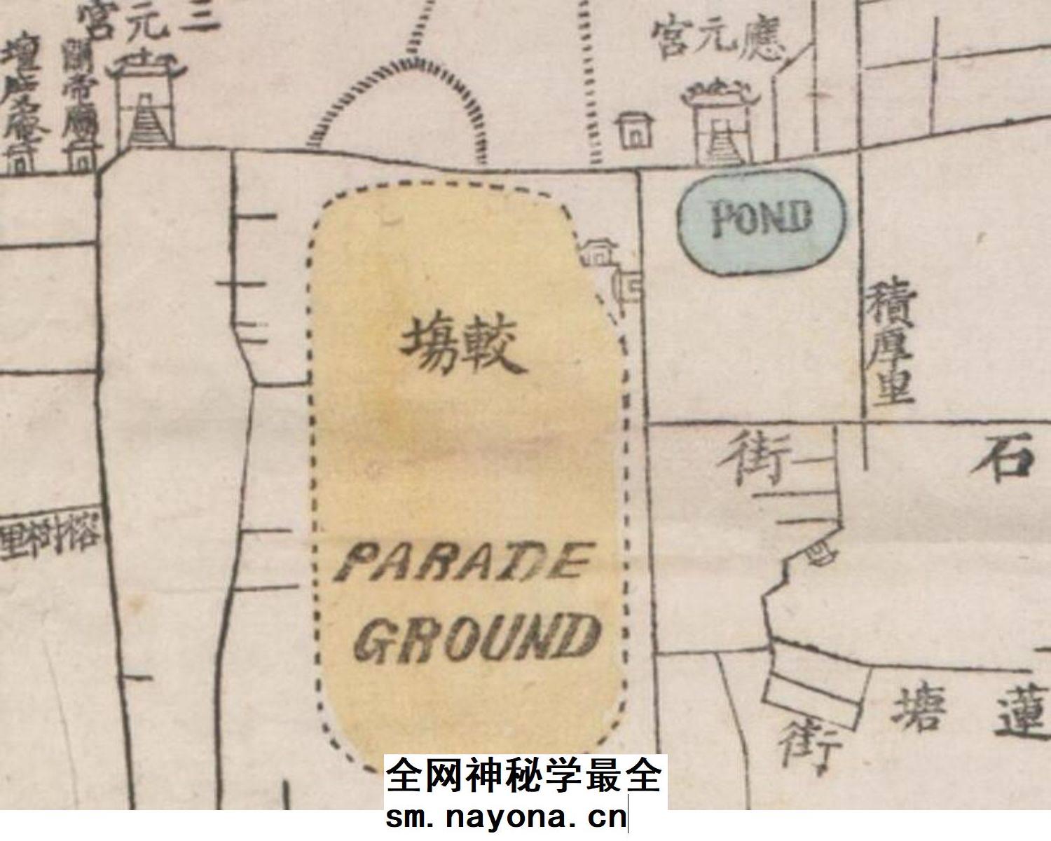 【舆图】1860年广州城及郊区图 高清电子图片jpg素材广东省老地图