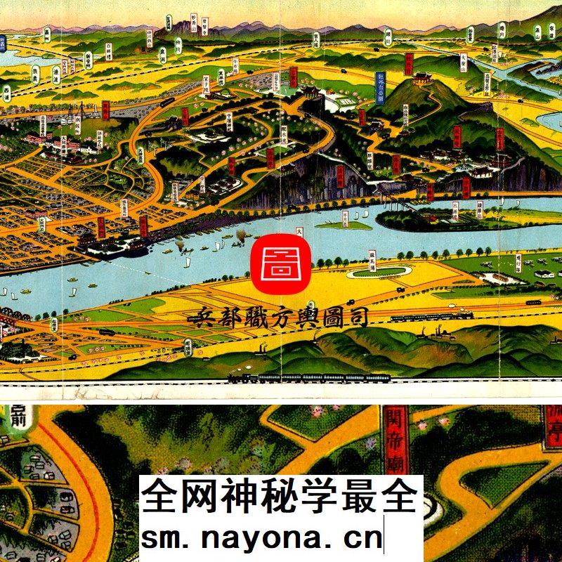 【舆图】tif朝鲜平壤平安道风景高清鸟瞰图装饰画素材（1935）