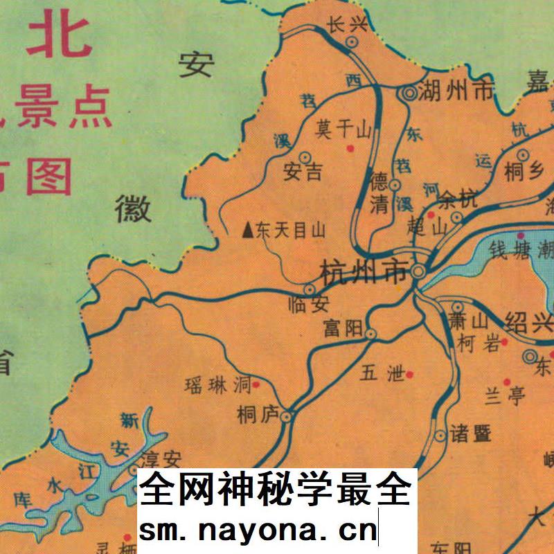 【舆图】1988年杭州市区游览交通图 80年代杭州老地图 电子图片