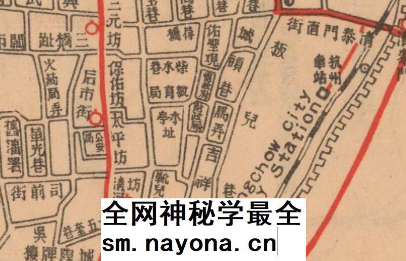 【舆图】1935年杭州市附近名胜交通图 民国24年杭州市旅游地图