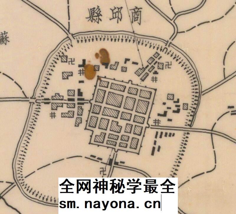 舆图司 1944年河南省商邱市现况图 民国晚清老地图