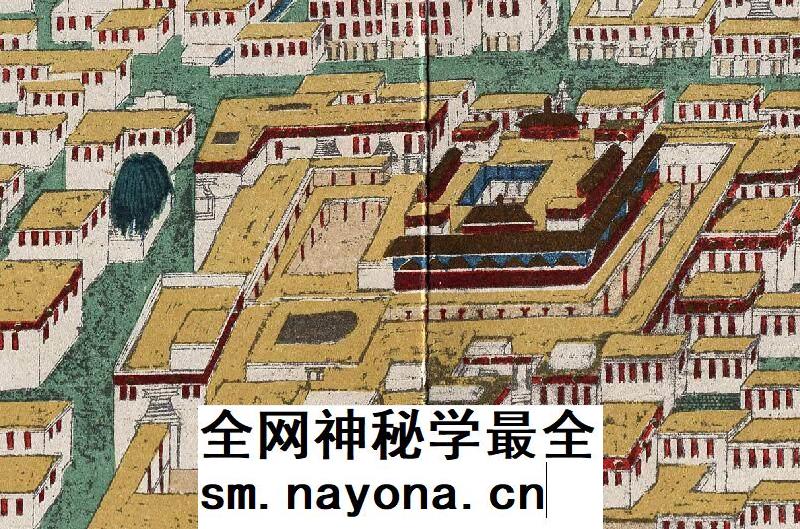 【舆图】1891年西藏拉萨示意图布达拉宫晚清民国历史老地图高清图