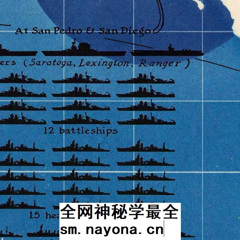 【舆图】二战美国海军海军舰艇基地高清示意图（1938年英文版）