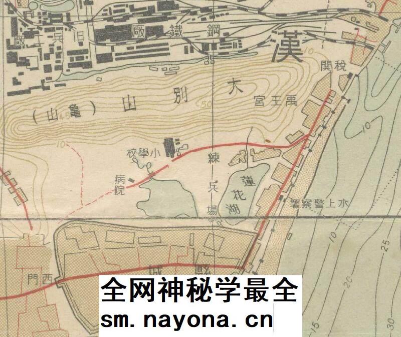 【舆图】民国1938年武汉三镇详图电子版老地图高清图片素材JPG