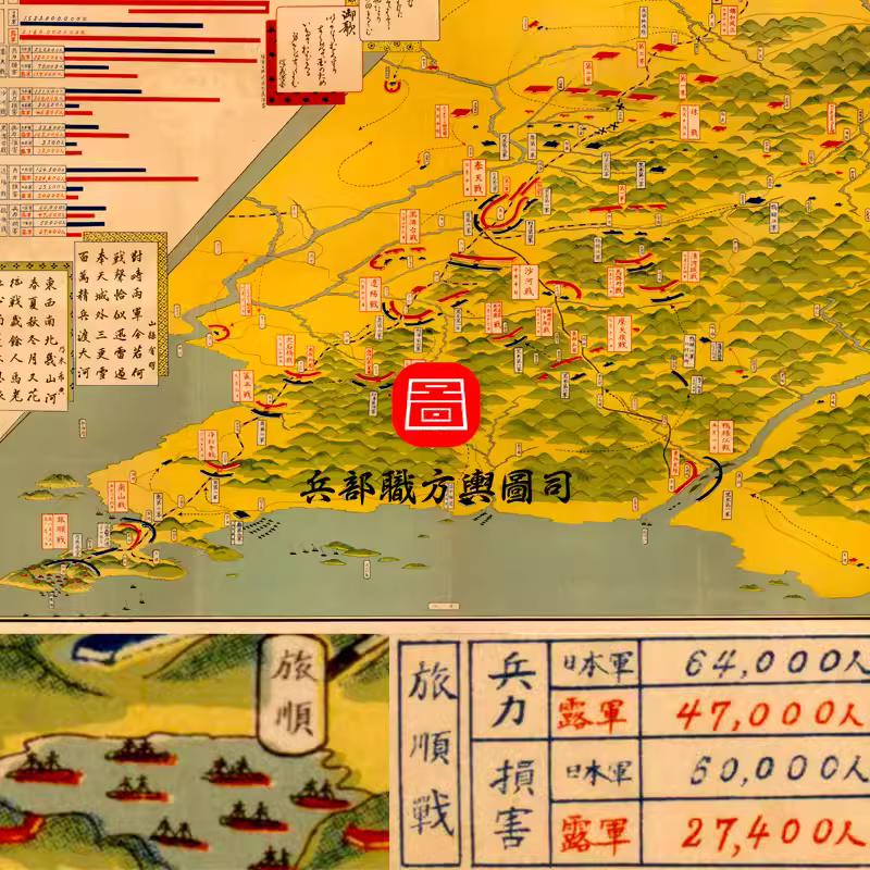 【舆图】电子图片 日俄战争东北地区战斗损失简要示意 主图 【舆图】电子图片 日俄战争东北地区战斗损失简要示意 主图
