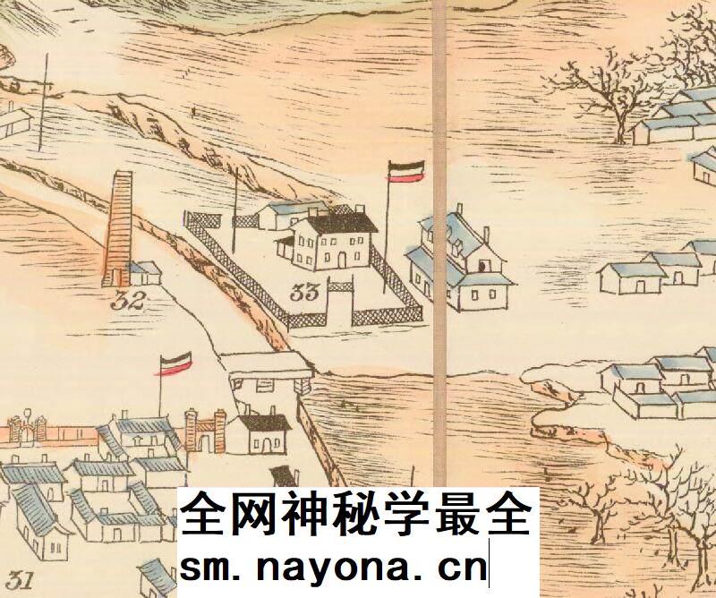 【舆图】清末德占期1898年青岛鸟瞰地图 非实物电子图片