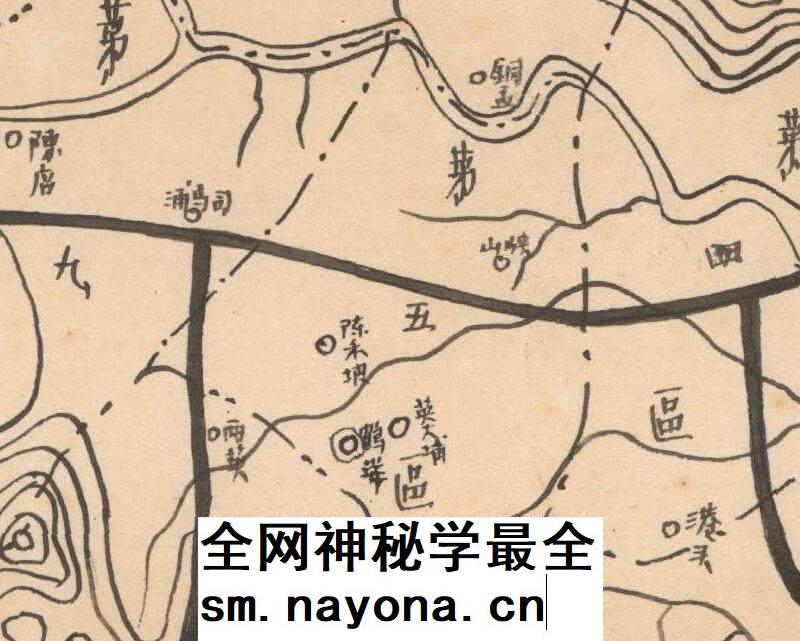 【舆图】1943年广东省潮阳县图 汕头朝阳区民国32年老地图 JPG