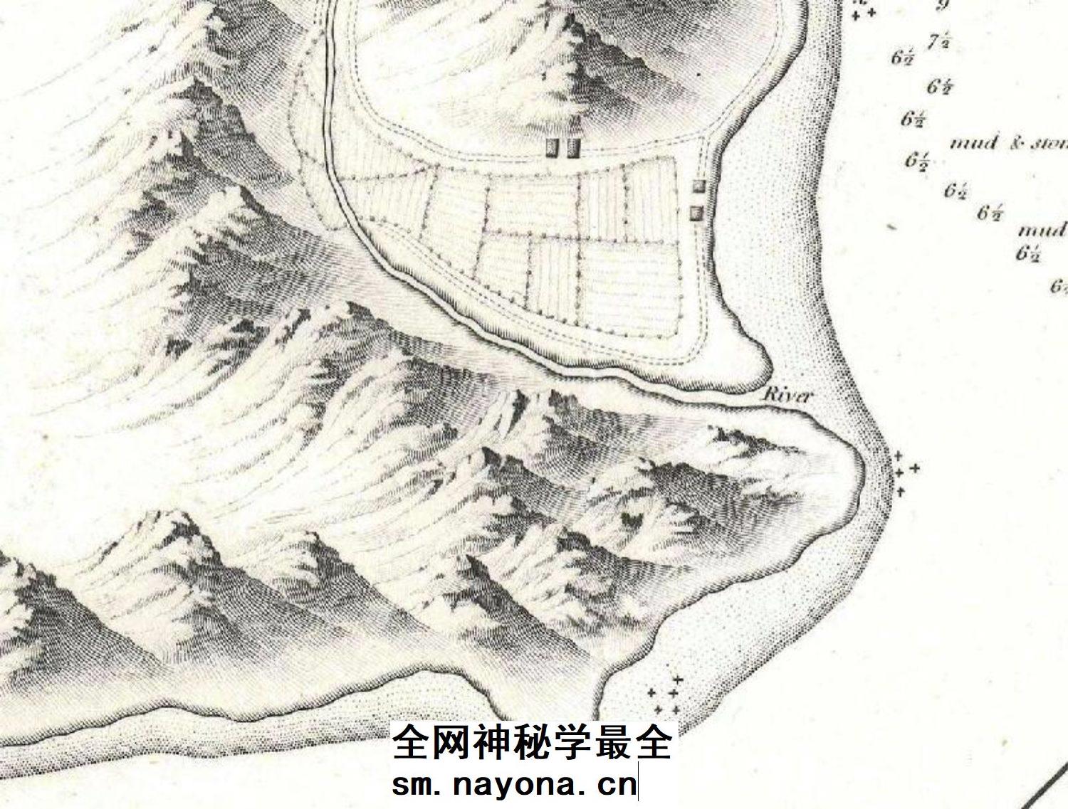【舆图】1796年澳门城市与港口规划图英文版地名标着地理资料地图
