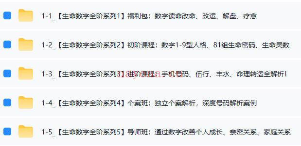 【培养中国的生命数字指导师】生命数字能量全能班 音频课合集