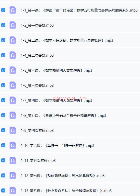 【培养中国的生命数字指导师】生命数字能量全能班 音频课合集