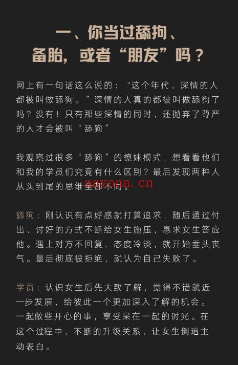 野哥恋爱方法(内部版)