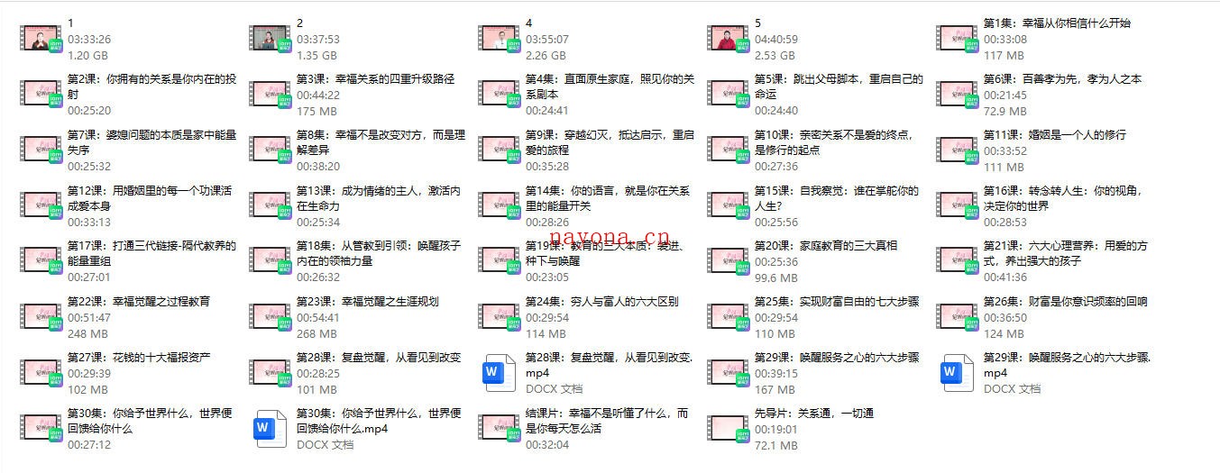 杨韵冉《幸福关系觉醒训练营》30节