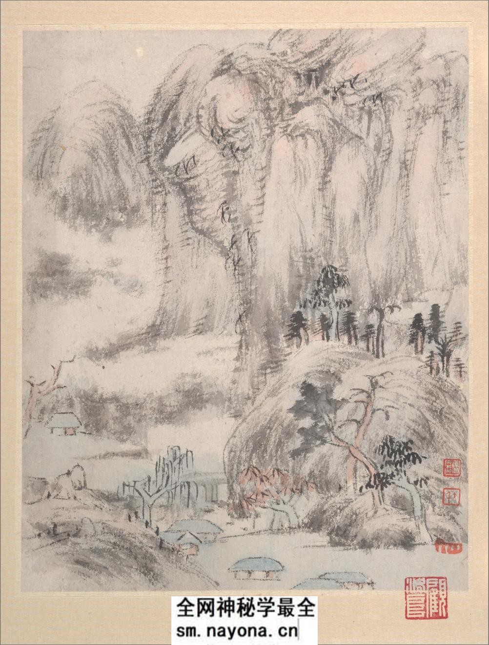 八大山人绘画册页.写意文人12帧.山水12帧.朱耷绘.清代 - 第18页预览图