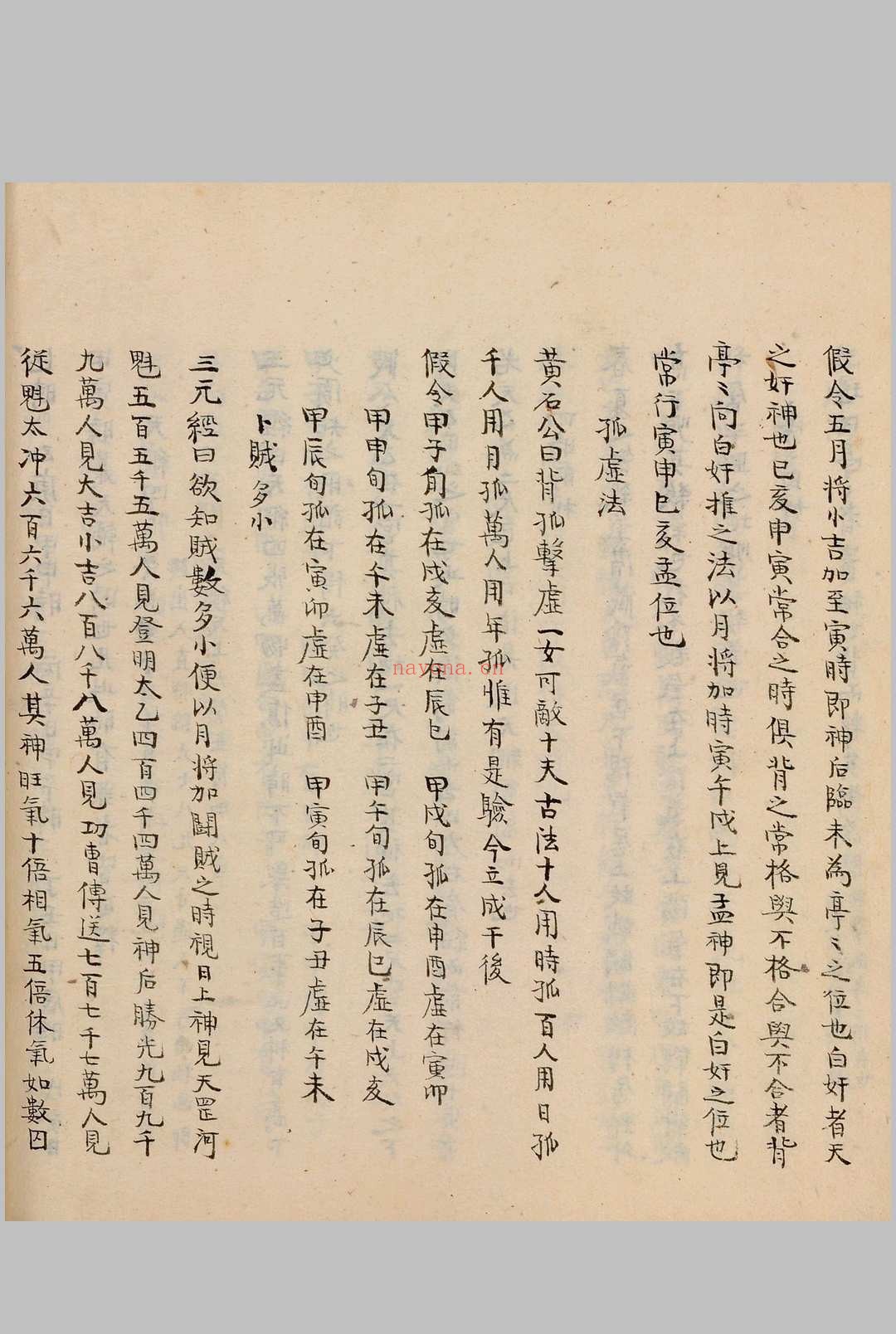 奇门节要.笔写本