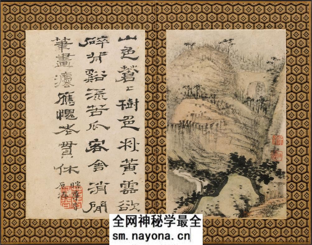 苦瓜和尚书画册.清石涛画.12帧.日.富冈铁斋题.石涛道人书画神品.1695年 - 第12页预览图