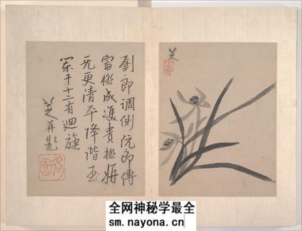 八大山人绘画册页.写意文人12帧.山水12帧.朱耷绘.清代 - 第2页预览图