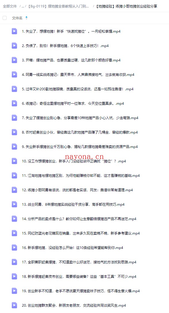 摆地摊全套教程从入门到精通【Bg-0119】