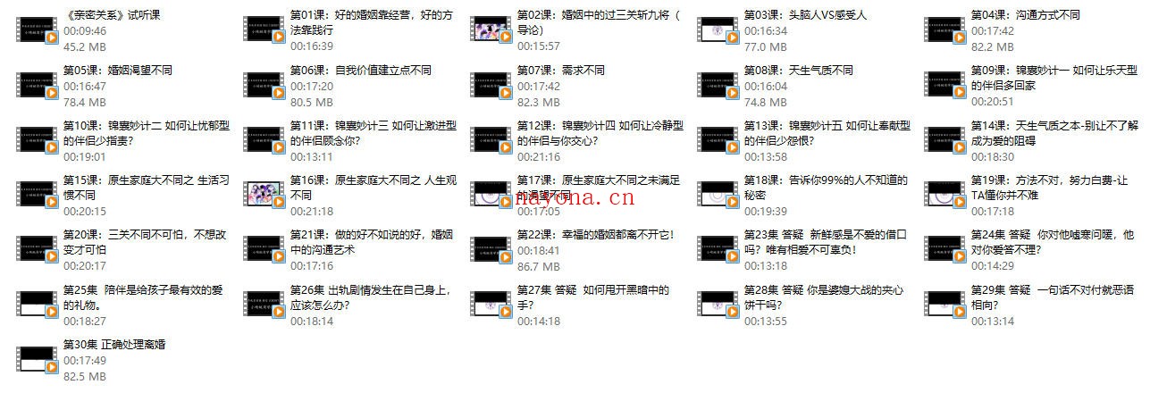 林文采《如何在婚姻中经营亲密关系》30集婚姻必修课【完结】