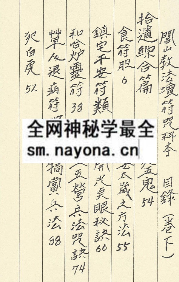 闾山教法坛符咒科本（下）（只售电子版）