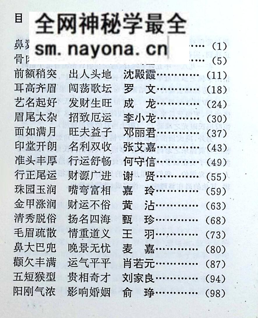 《港台明星掌相录》