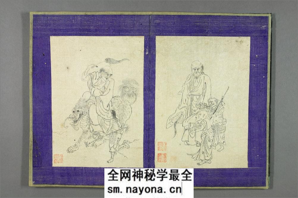 万年少白描人物册.清.万寿祺伝笔.絖本水墨 - 第2页预览图