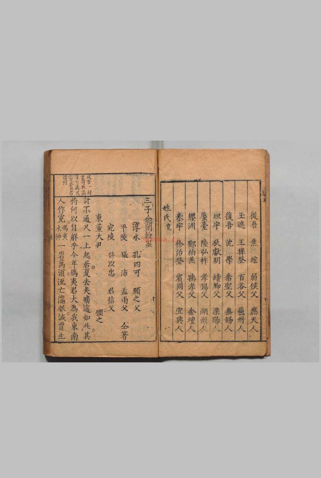 三子金兰翰墨 4卷 张沛 明万历28年