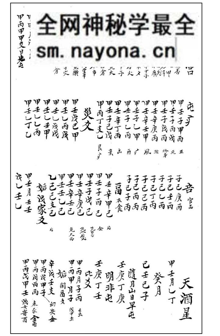 《八刻分经定数（密码表）》.题[宋]邵雍作