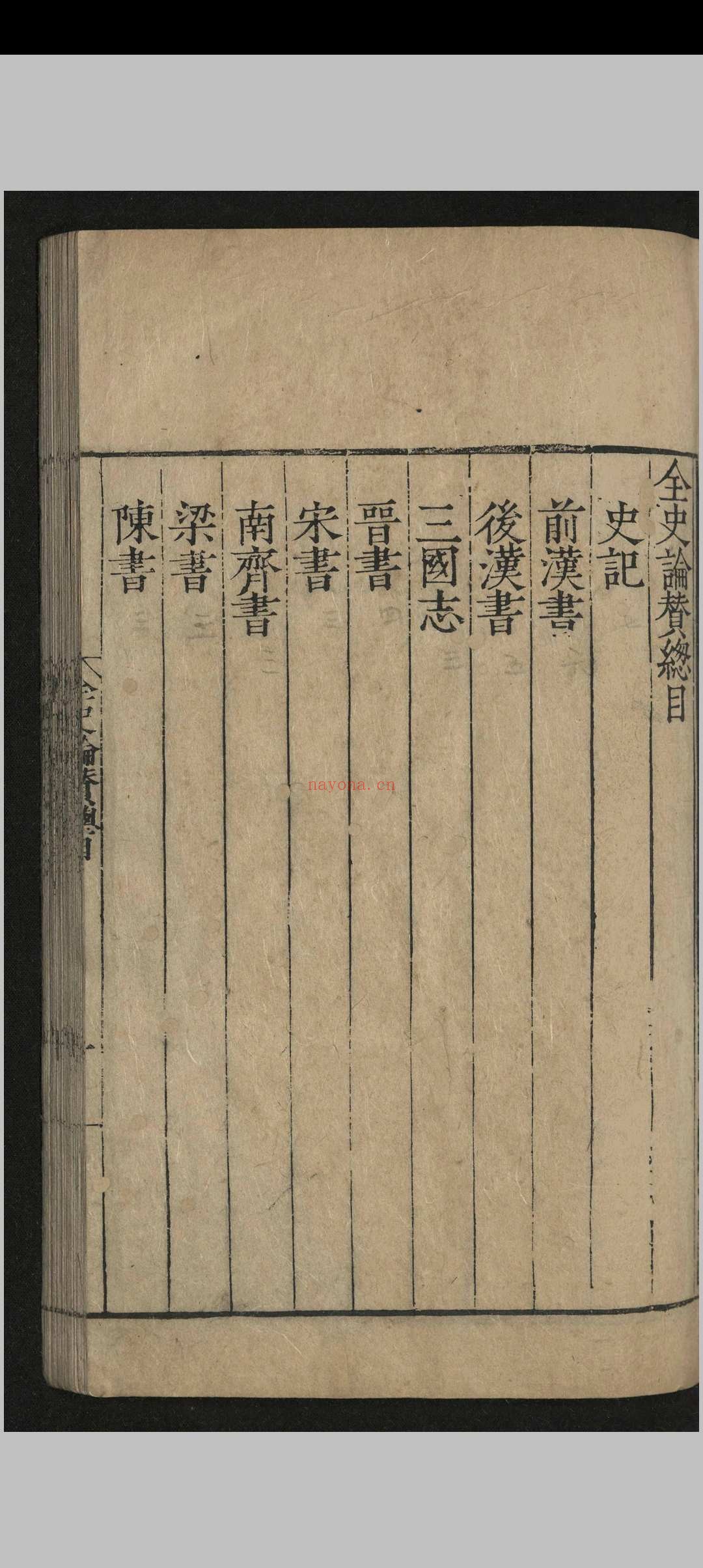 全史论赞.八十二卷.项笃寿.明嘉靖四十五年