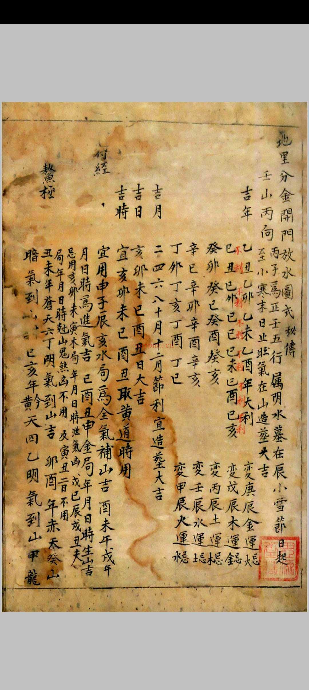 地理分金开门放水图式秘传