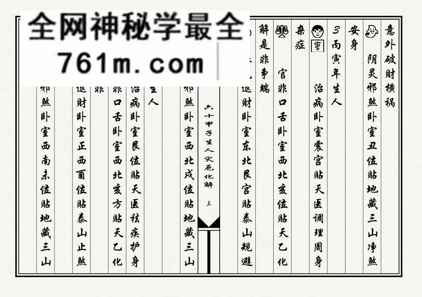 《六十甲子生人灾厄化解》