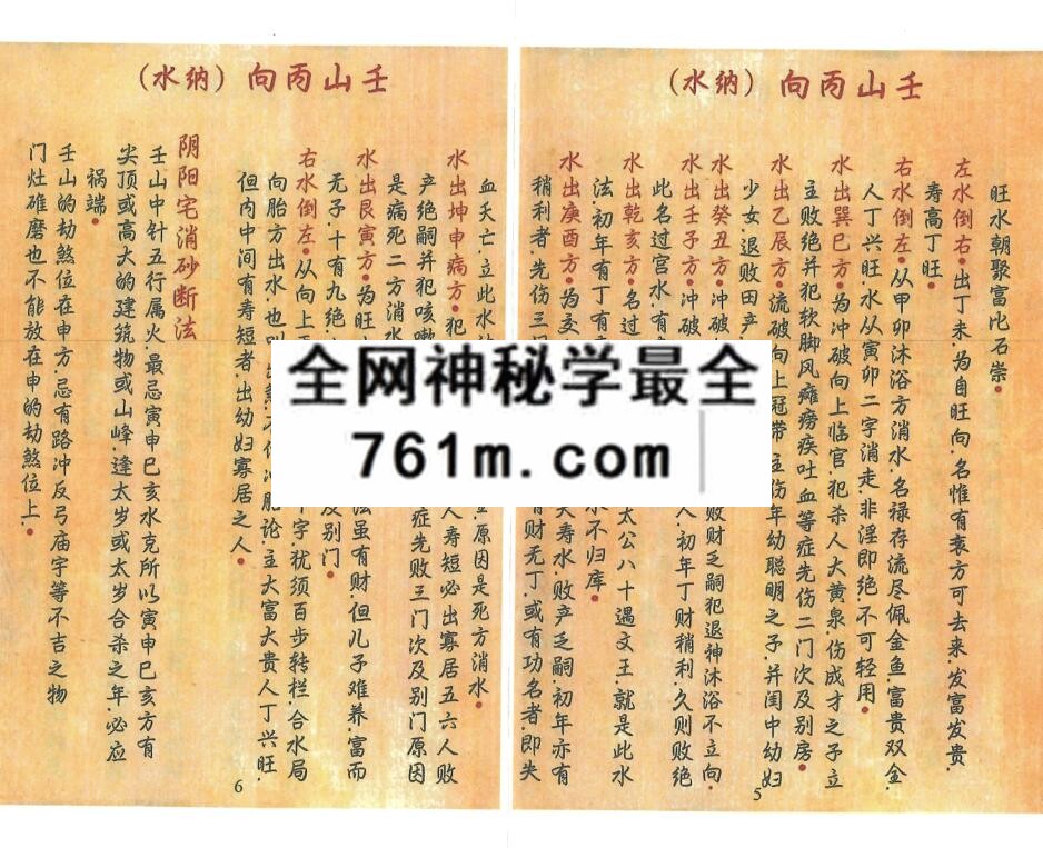 《杨公消砂纳水》风水古籍