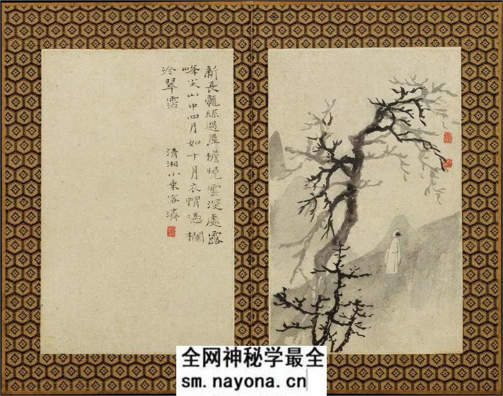 苦瓜和尚书画册.清石涛画.12帧.日.富冈铁斋题.石涛道人书画神品.1695年 - 第10页预览图