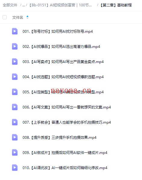 AI短视频创富营｜100节实战课（抖音 快手变现+AI脚本+涨粉技巧+零基础起航）【Bb-0151】