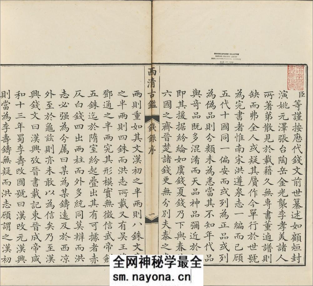 西清古鉴.钱录.十六卷.清梁诗正等编.清乾隆时期内府刊本 - 第2页预览图