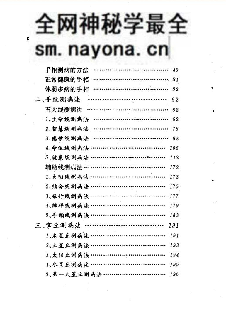 《手相测病大全》