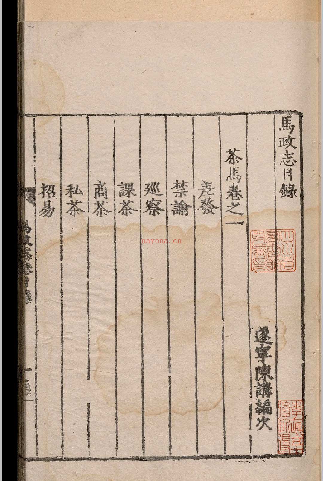 马政志.四卷.陈讲.明嘉靖