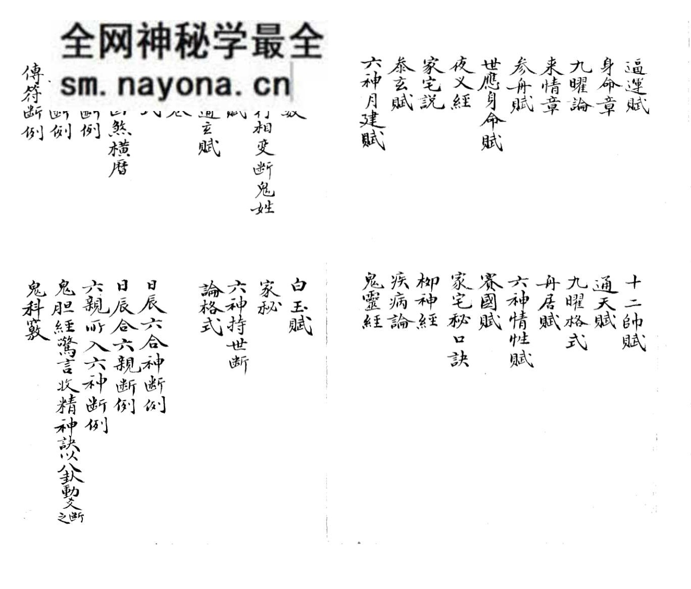 《鬼谷子仙传灵验课法黄金策赋》77页双页