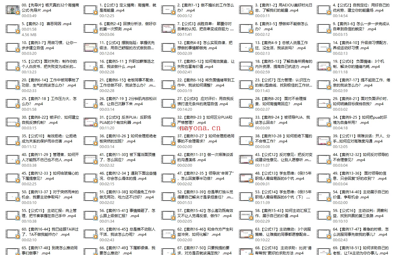 杨天真的32个高情商公式 +100节案例课【网盘版】133节完结